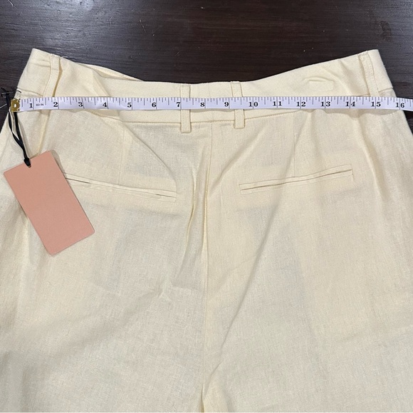 Halogen Bermuda Shorts Butter Yellow Size Medium Linen Blend NWT - Picture 10 of 11